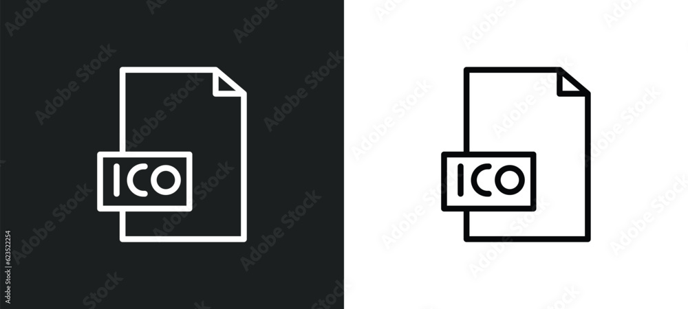 ico icon isolated in white and black colors. ico outline vector icon from blockchain collection for web, mobile apps and ui. ico icon isolated in white and black colors. ico outline vector icon from blockchain collection for web, mobile apps and ui.