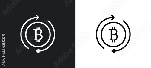 currency circulate icon isolated in white and black colors. currency circulate outline vector icon from cryptocurrency collection for web, mobile apps and ui.