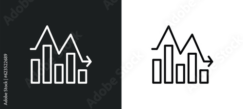 fluctuation icon isolated in white and black colors. fluctuation outline vector icon from cryptocurrency collection for web, mobile apps and ui.