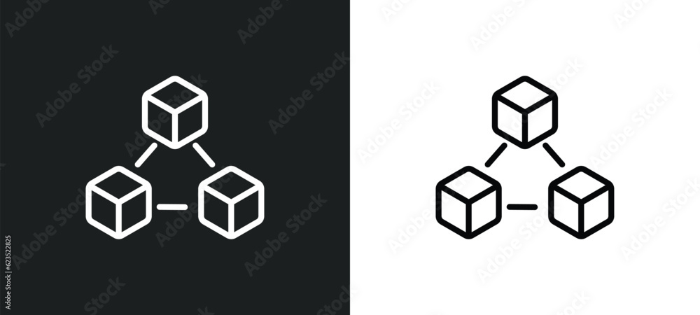 blockchain icon isolated in white and black colors. blockchain outline vector icon from cryptocurrency collection for web, mobile apps and ui. blockchain icon isolated in white and black colors. blockchain outline vector icon from cryptocurrency collection for web, mobile apps and ui.