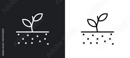 soil icon isolated in white and black colors. soil outline vector icon from construction and tools collection for web, mobile apps and ui.