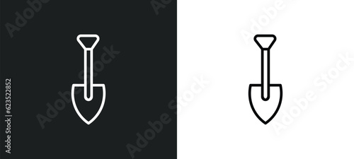 spade icon isolated in white and black colors. spade outline vector icon from construction and tools collection for web, mobile apps and ui.
