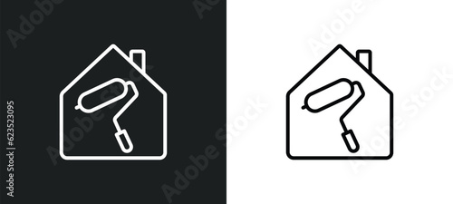 home repair icon isolated in white and black colors. home repair outline vector icon from construction tools collection for web, mobile apps and ui.