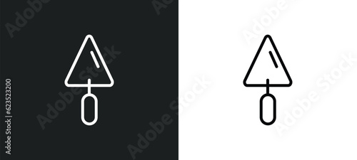 trowel icon isolated in white and black colors. trowel outline vector icon from construction tools collection for web, mobile apps and ui.
