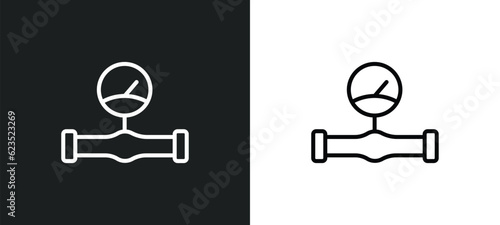 gas pipe icon isolated in white and black colors. gas pipe outline vector icon from construction tools collection for web, mobile apps and ui.