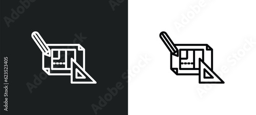 construction plan icon isolated in white and black colors. construction plan outline vector icon from construction collection for web, mobile apps and ui.
