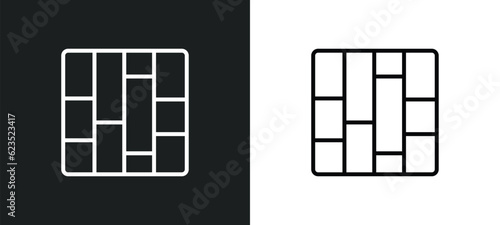 paving icon isolated in white and black colors. paving outline vector icon from construction collection for web, mobile apps and ui.