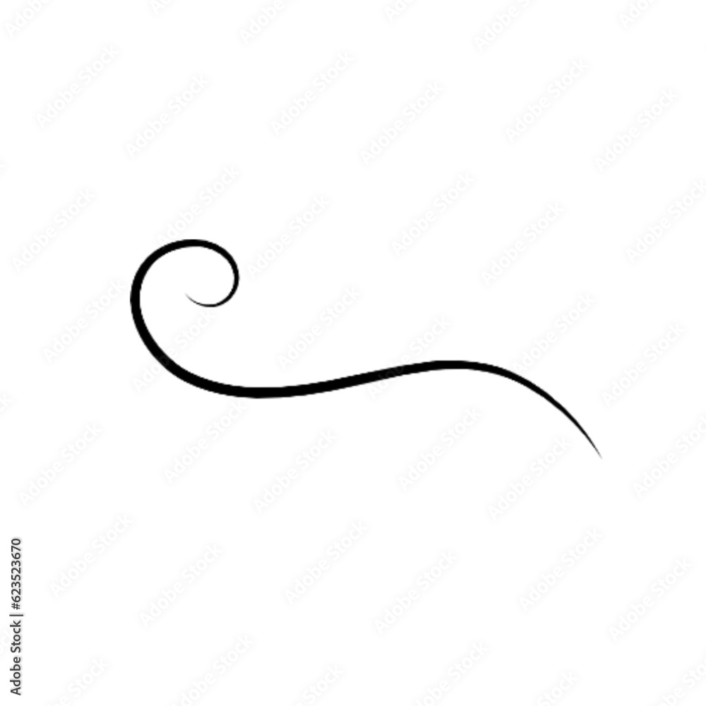 Ornamental curls, swirls divider and filigree ornaments. vector illustration 