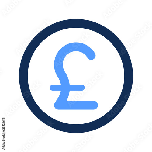 pound outline color icon