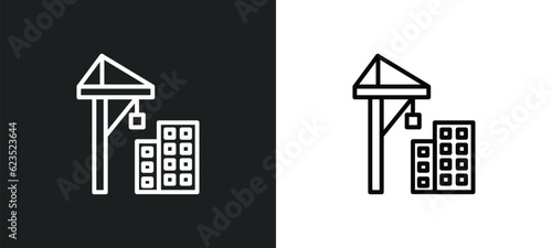 constructions icon isolated in white and black colors. constructions outline vector icon from construction collection for web, mobile apps and ui.