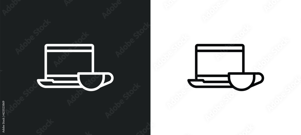 morning work icon isolated in white and black colors. morning work outline vector icon from computer collection for web, mobile apps and ui. morning work icon isolated in white and black colors. morning work outline vector icon from computer collection for web, mobile apps and ui.