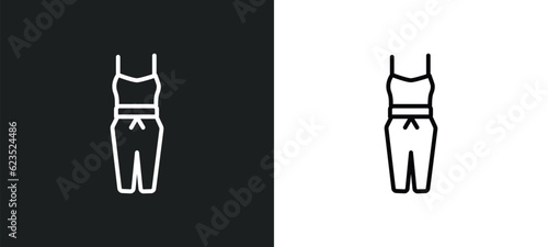 jumpsuit icon isolated in white and black colors. jumpsuit outline vector icon from clothes collection for web  mobile apps and ui.