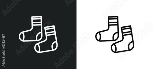 men socks icon isolated in white and black colors. men socks outline vector icon from clothes collection for web, mobile apps and ui.