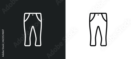 slim fit pants icon isolated in white and black colors. slim fit pants outline vector icon from clothes collection for web  mobile apps and ui.