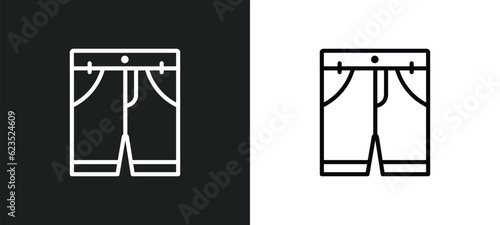 chino shorts icon isolated in white and black colors. chino shorts outline vector icon from clothes collection for web, mobile apps and ui.