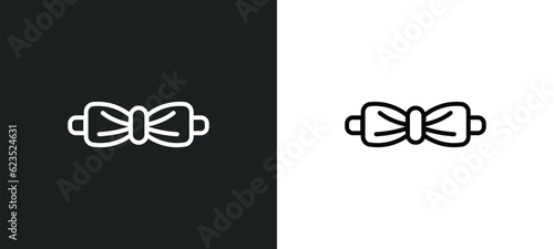 bow tie icon isolated in white and black colors. bow tie outline vector icon from clothes collection for web, mobile apps and ui.