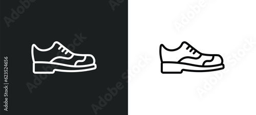 leather derby shoe icon isolated in white and black colors. leather derby shoe outline vector icon from clothes collection for web, mobile apps and ui.