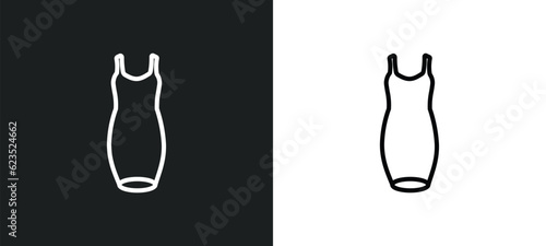cocktail dress icon isolated in white and black colors. cocktail dress outline vector icon from clothes collection for web  mobile apps and ui.