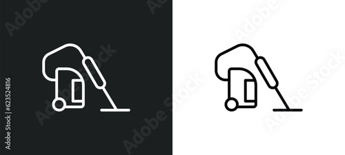hoover icon isolated in white and black colors. hoover outline vector icon from cleaning collection for web, mobile apps and ui.