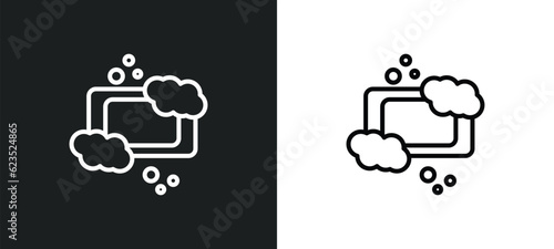 soap icon isolated in white and black colors. soap outline vector icon from cleaning collection for web, mobile apps and ui.