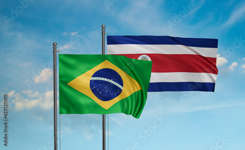 Costa Rico and Brazil flag