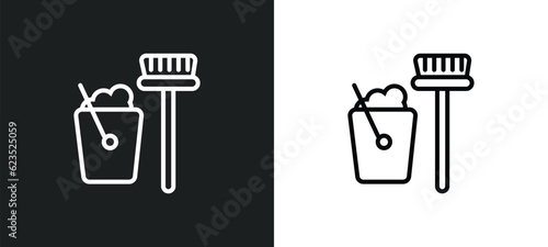 housekeeping icon isolated in white and black colors. housekeeping outline vector icon from cleaning collection for web, mobile apps and ui.