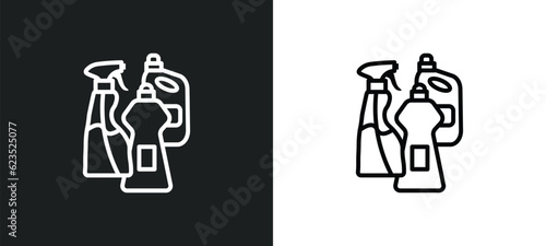 cleaning products icon isolated in white and black colors. cleaning products outline vector icon from cleaning collection for web  mobile apps and ui.