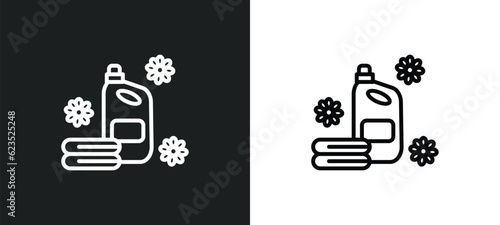 softener icon isolated in white and black colors. softener outline vector icon from cleaning collection for web, mobile apps and ui.