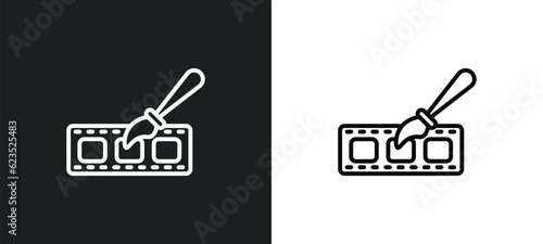 animation icon isolated in white and black colors. animation outline vector icon from cinema collection. thin collection for web, mobile apps and ui.