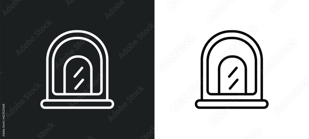 cinema ticket window icon isolated in white and black colors. cinema ticket window outline vector icon from cinema collection for web, mobile apps and ui.