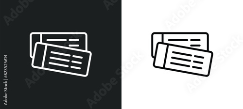 tickets icon isolated in white and black colors. tickets outline vector icon from cinema collection for web, mobile apps and ui.