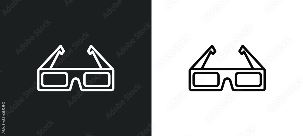 3d glass icon isolated in white and black colors. 3d glass outline vector icon from cinema collection for web, mobile apps and ui. 3d glass icon isolated in white and black colors. 3d glass outline vector icon from cinema collection for web, mobile apps and ui.