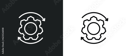 synchronization icon isolated in white and black colors. synchronization outline vector icon from business collection for web, mobile apps and ui.