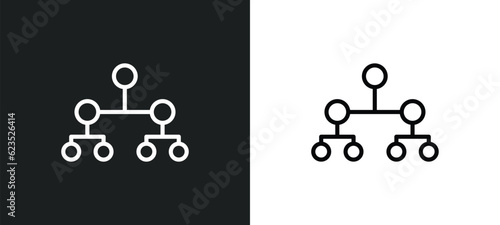 hierarchy icon isolated in white and black colors. hierarchy outline vector icon from business and analytics collection for web, mobile apps and ui.