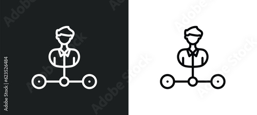 department head icon isolated in white and black colors. department head outline vector icon from business and analytics collection for web, mobile apps and ui.