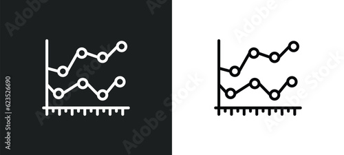 line chart statistics icon isolated in white and black colors. line chart statistics outline vector icon from business collection for web, mobile apps and ui.