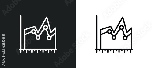 spike chart icon isolated in white and black colors. spike chart outline vector icon from business collection for web, mobile apps and ui.