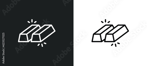 ingot icon isolated in white and black colors. ingot outline vector icon from business collection for web, mobile apps and ui.