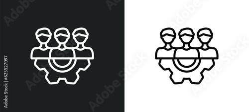 work parteners icon isolated in white and black colors. work parteners outline vector icon from business collection for web, mobile apps and ui.