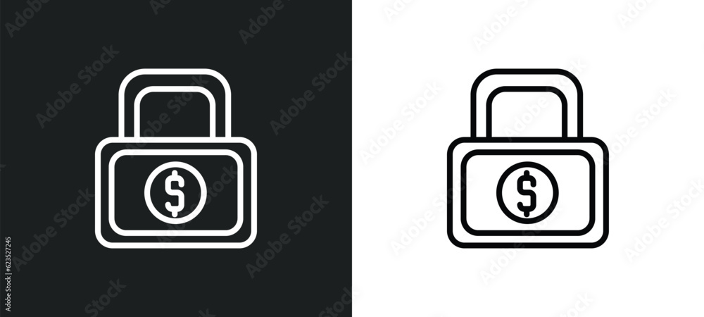 safe money icon isolated in white and black colors. safe money outline vector icon from business collection for web, mobile apps and ui. safe money icon isolated in white and black colors. safe money outline vector icon from business collection for web, mobile apps and ui.