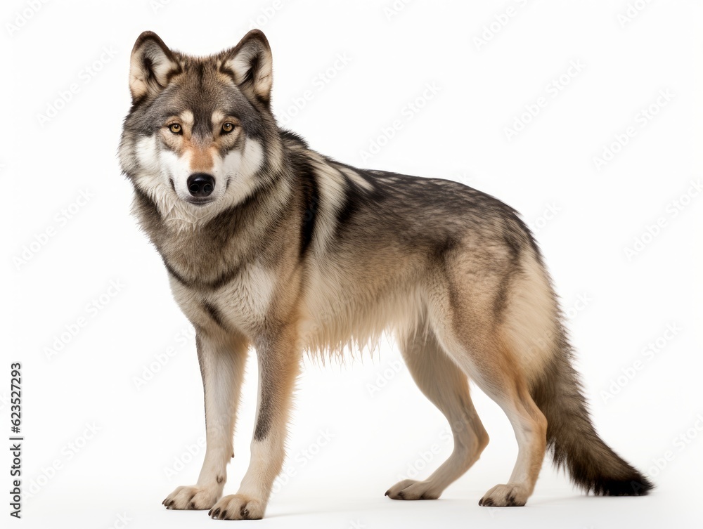 Wolf isolated on a white background