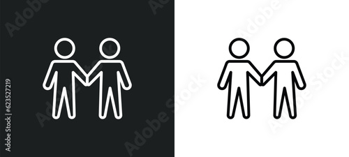 men couple icon isolated in white and black colors. men couple outline vector icon from business collection for web  mobile apps and ui.