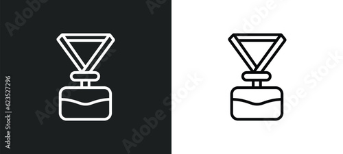 lanyard icon isolated in white and black colors. lanyard outline vector icon from business collection for web, mobile apps and ui.