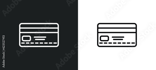 banking card icon isolated in white and black colors. banking card outline vector icon from business collection for web, mobile apps and ui.