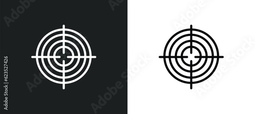 circular target icon isolated in white and black colors. circular target outline vector icon from business collection for web, mobile apps and ui.