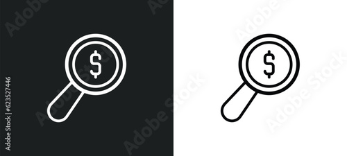 money finder icon isolated in white and black colors. money finder outline vector icon from business collection for web, mobile apps and ui.