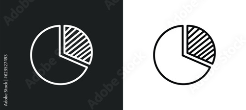 circular pie chart icon isolated in white and black colors. circular pie chart outline vector icon from business collection for web, mobile apps and ui.