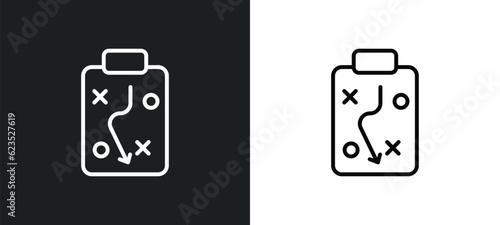 tactic icon isolated in white and black colors. tactic outline vector icon from business collection for web, mobile apps and ui.
