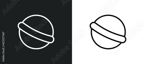 bath salts bomb icon isolated in white and black colors. bath salts bomb outline vector icon from beauty collection for web, mobile apps and ui.