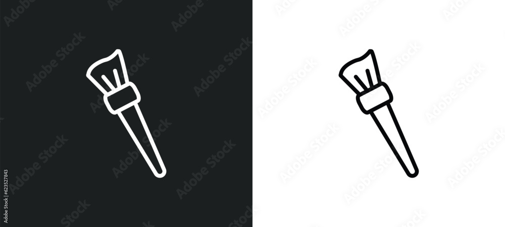 makeup brush icon isolated in white and black colors. makeup brush outline vector icon from beauty collection for web, mobile apps and ui. makeup brush icon isolated in white and black colors. makeup brush outline vector icon from beauty collection for web, mobile apps and ui.
